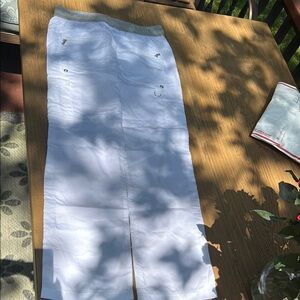 Bogner White Casual Pants with Gray Waistband